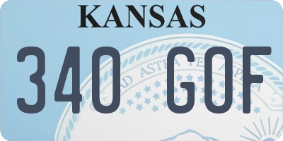 KS license plate 340GOF