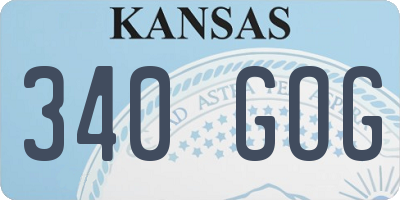 KS license plate 340GOG