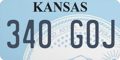 KS license plate 340GOJ