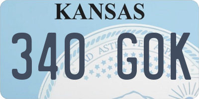 KS license plate 340GOK