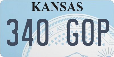 KS license plate 340GOP