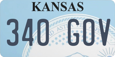 KS license plate 340GOV