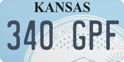 KS license plate 340GPF