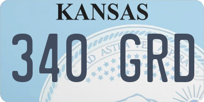 KS license plate 340GRD