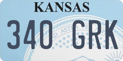 KS license plate 340GRK