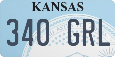 KS license plate 340GRL
