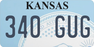 KS license plate 340GUG