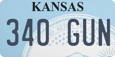KS license plate 340GUN