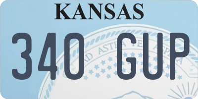 KS license plate 340GUP