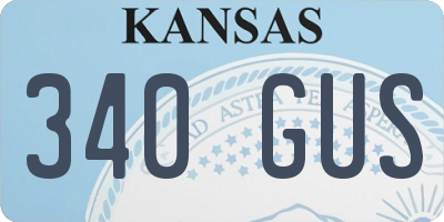 KS license plate 340GUS