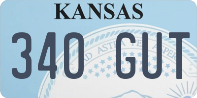 KS license plate 340GUT