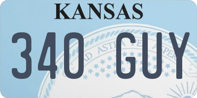 KS license plate 340GUY