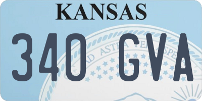 KS license plate 340GVA