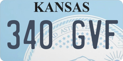 KS license plate 340GVF