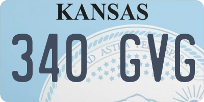 KS license plate 340GVG