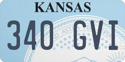 KS license plate 340GVI