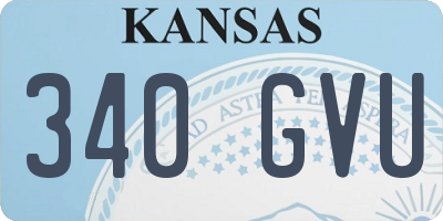 KS license plate 340GVU