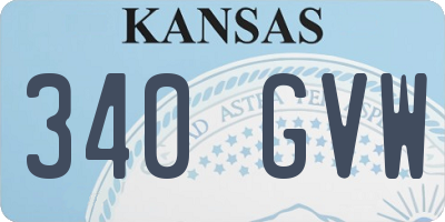 KS license plate 340GVW