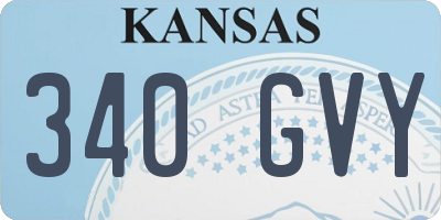 KS license plate 340GVY