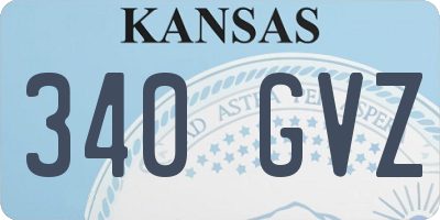 KS license plate 340GVZ