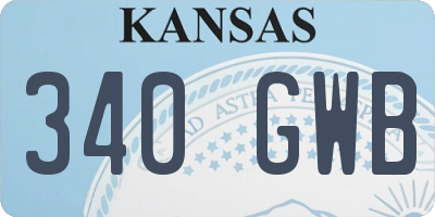 KS license plate 340GWB