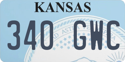 KS license plate 340GWC
