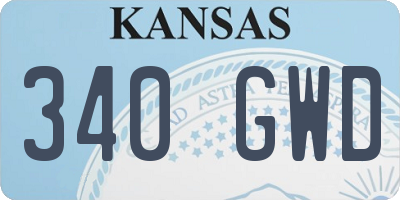 KS license plate 340GWD