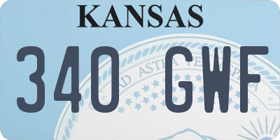 KS license plate 340GWF
