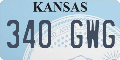 KS license plate 340GWG