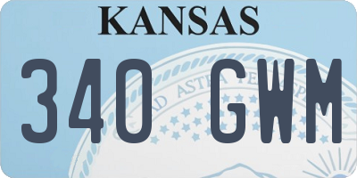 KS license plate 340GWM