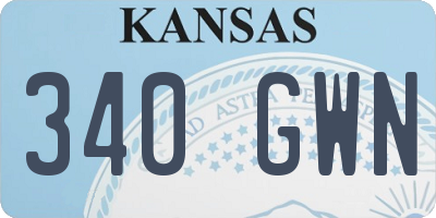 KS license plate 340GWN