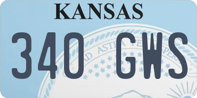 KS license plate 340GWS