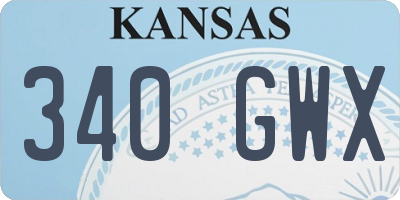 KS license plate 340GWX