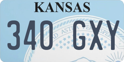 KS license plate 340GXY