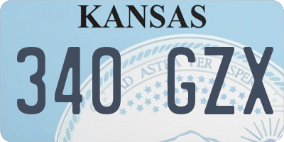 KS license plate 340GZX