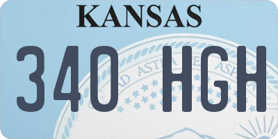 KS license plate 340HGH
