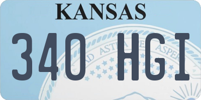 KS license plate 340HGI