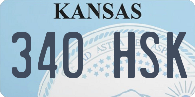 KS license plate 340HSK