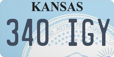 KS license plate 340IGY