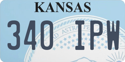 KS license plate 340IPW
