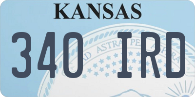 KS license plate 340IRD