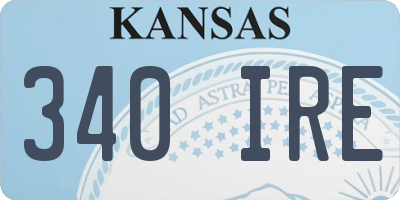 KS license plate 340IRE