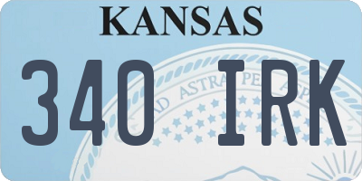 KS license plate 340IRK