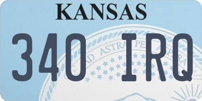 KS license plate 340IRQ