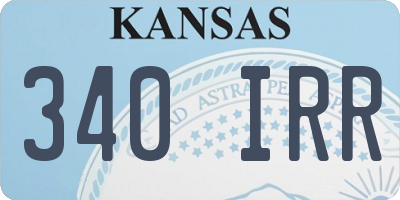 KS license plate 340IRR