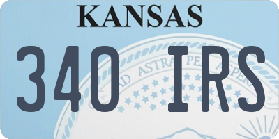 KS license plate 340IRS