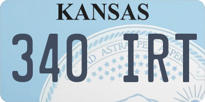 KS license plate 340IRT