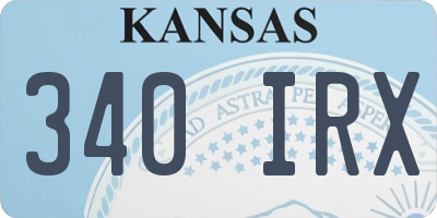 KS license plate 340IRX