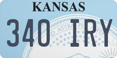 KS license plate 340IRY