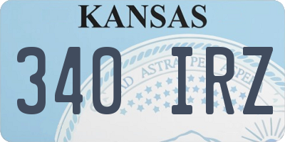 KS license plate 340IRZ